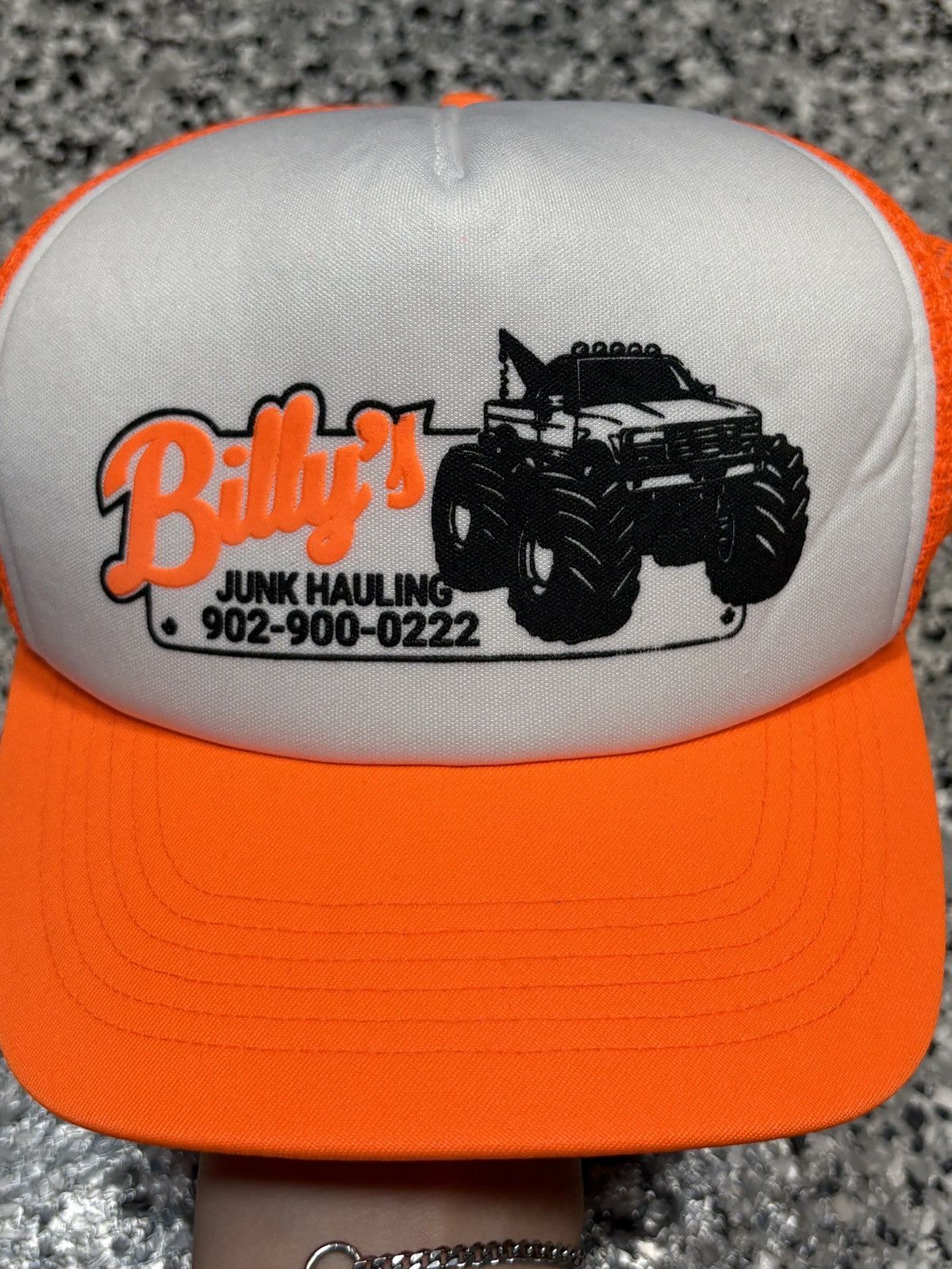 Billy Hill 2022 Billy Hill Neon Orange “Junk Hauling” Trucker Mesh Hat Size ONE SIZE - 5 Thumbnail