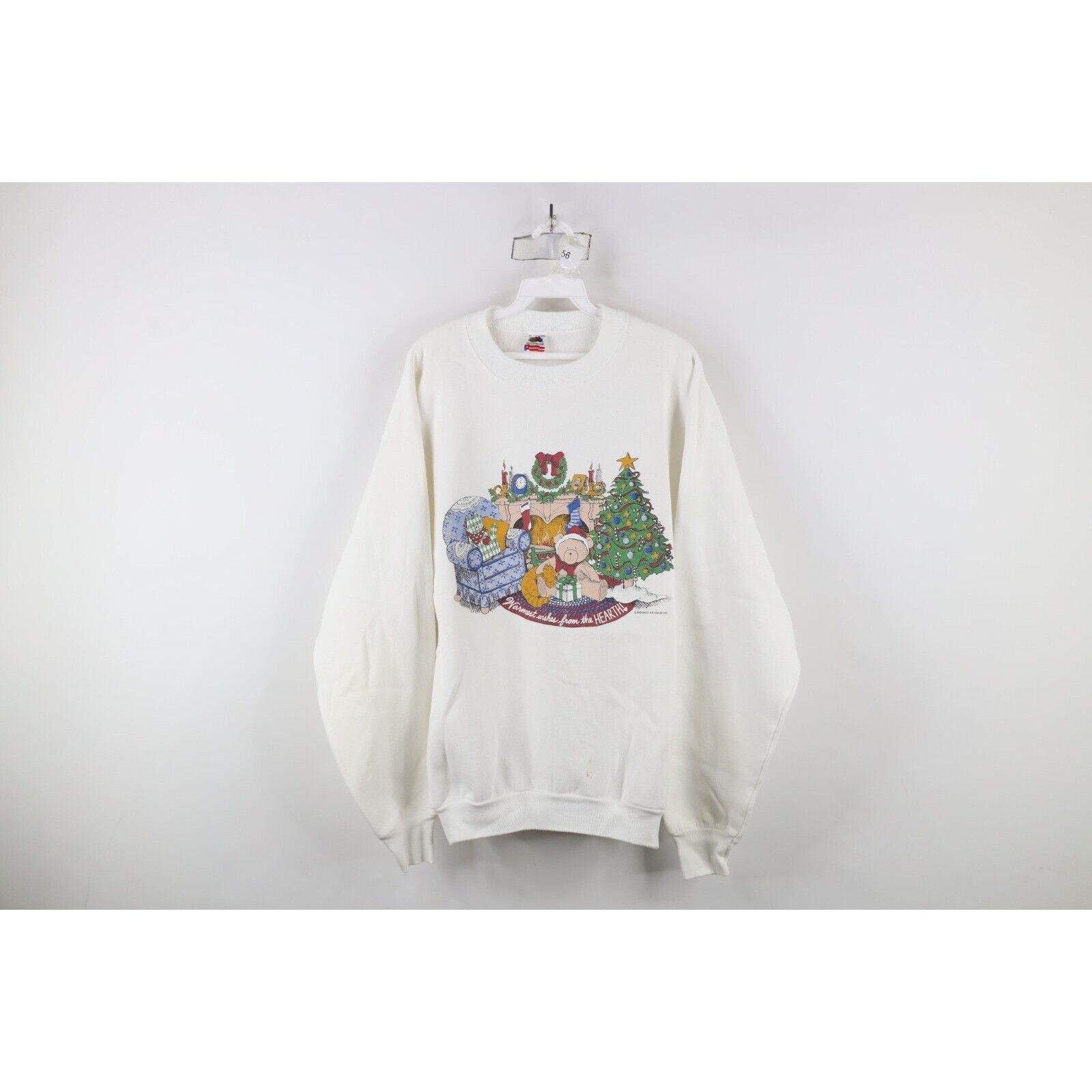 Vintage Vintage 90s Streetwear Distressed Christmas Sweatshirt Size XL / US 12-14 / IT 48-50 - 1 Thumbnail