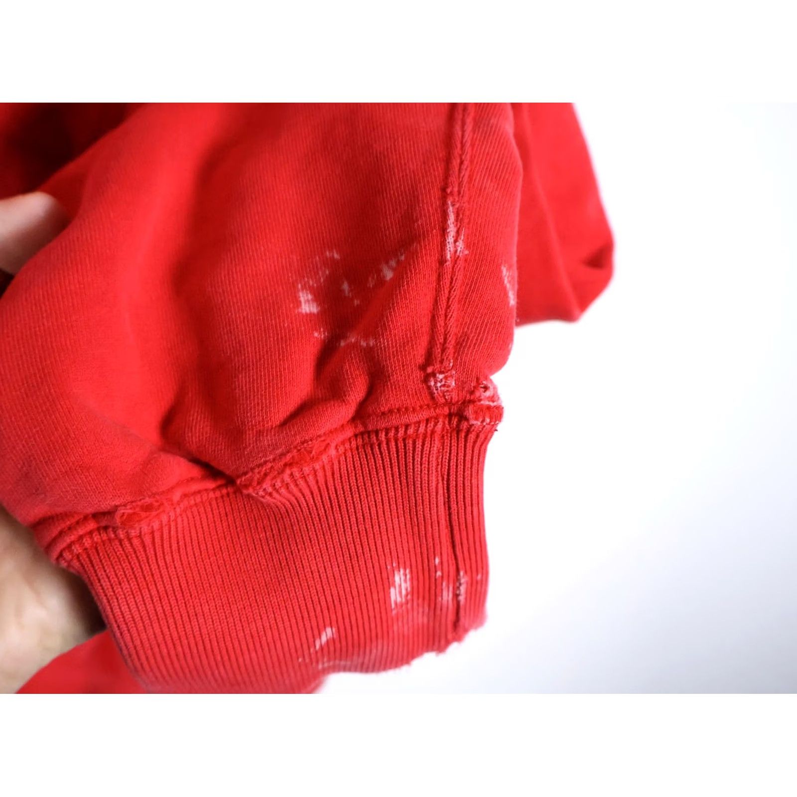 Polo Ralph Lauren VINTAGE Polo Ralph Lauren Sweatshirt Men's Large Red Crewneck Distressed Paint Splatter Embroidered Pony Hem Raglan Oversized 90s Retro Hipster Preppy Size US L / EU 52-54 / 3 - 6 Thumbnail