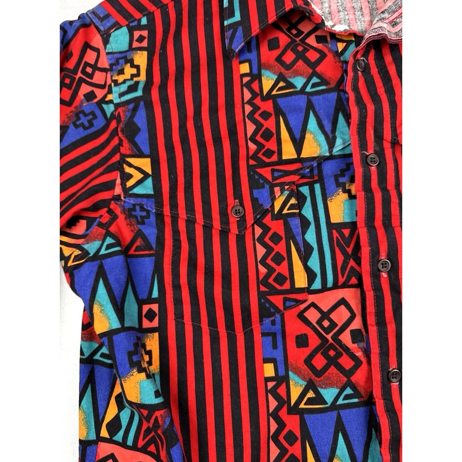 Wrangler VINTAGE Wrangler Western Shirt USA Made Aztec Southwest Striped L Tall Men Size US L / EU 52-54 / 3 - 3 Thumbnail