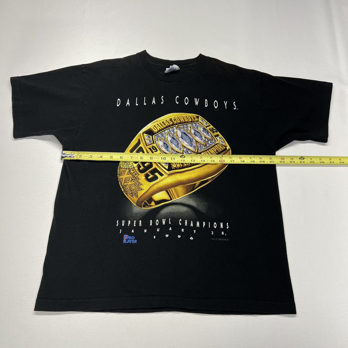 Pro Player × Vintage VTG Dallas Cowboys Tee Shirt Black Ring Super Bowl Champion Size US L / EU 52-54 / 3 - 16 Thumbnail