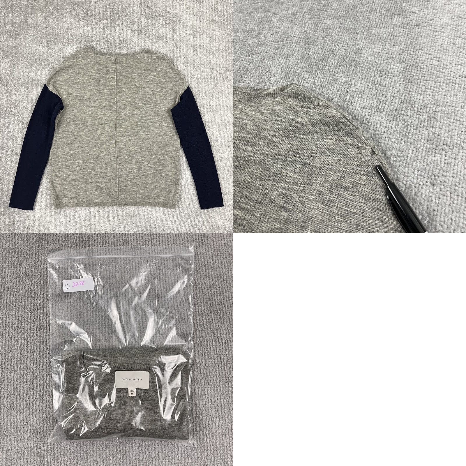 Brochu Walker Brochu Walker Sweater Womens Medium Colorblock Merino Wool Gray Blue Pullover Casual Classic Size M / US 6-8 / IT 42-44 - 8 Thumbnail