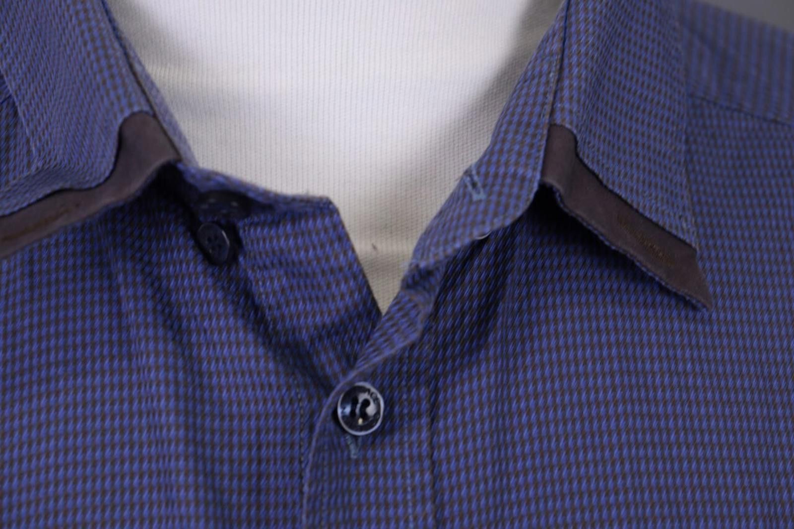 Designer Men Versace Collection Trend Blue Button Up Shirt Size 44 Size US M / EU 48-50 / 2 - 4 Thumbnail