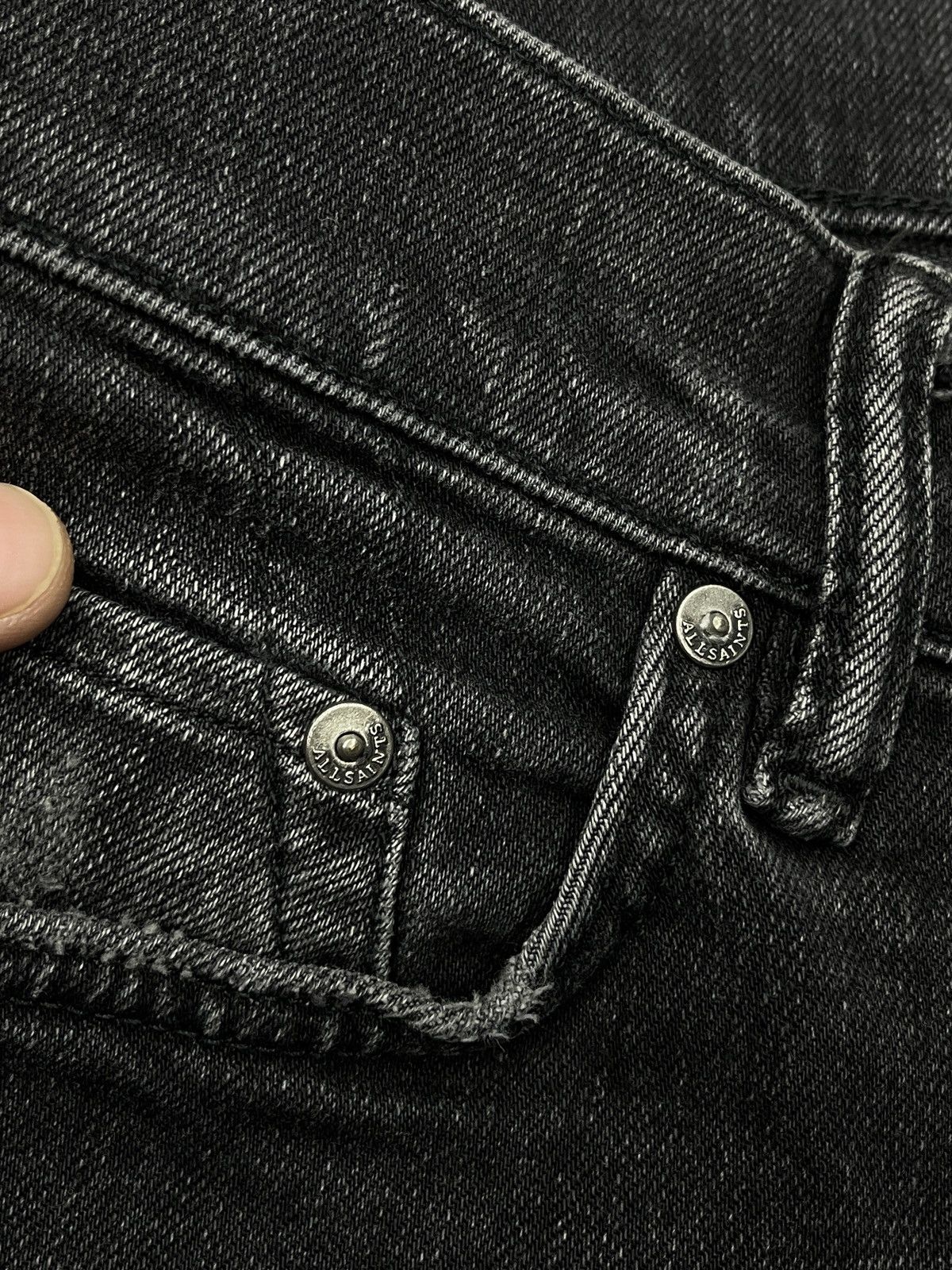 Allsaints × Designer Mens AllSaints Rex Denim Jeans Grey Big Logo Pocket Size 31 Size US 31 - 13 Thumbnail