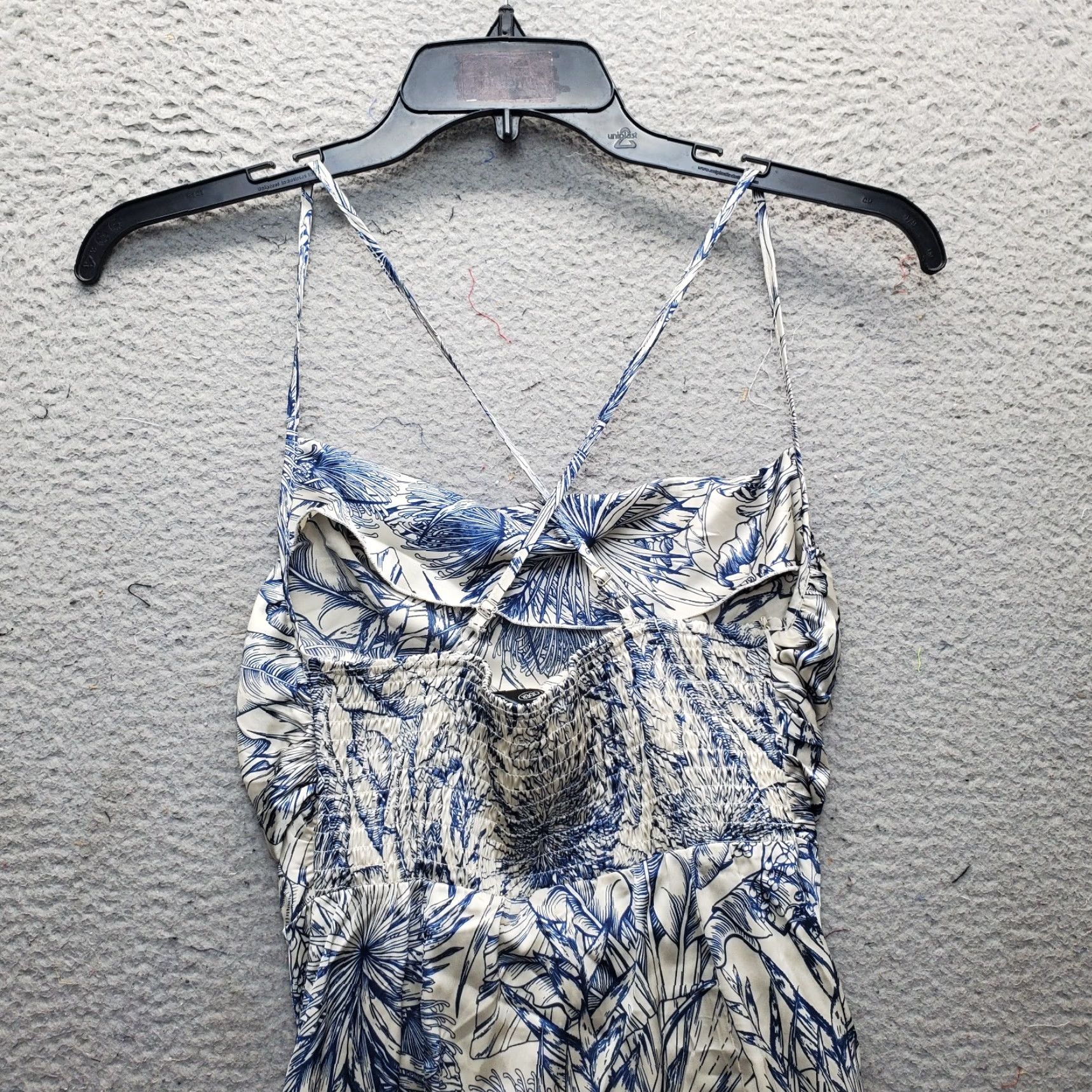 Cider Cider Maxi Dress Womens Size S Blue & White Floral Smocked Back Zip Size S / US 4 / IT 40 - 4 Thumbnail