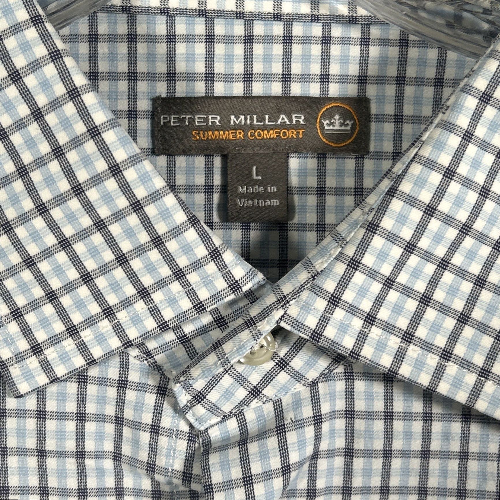 Peter Millar Peter Millar Summer Comfort Shirt Mens L Blue Checkered Button Up Preppy Size US L / EU 52-54 / 3 - 2 Thumbnail