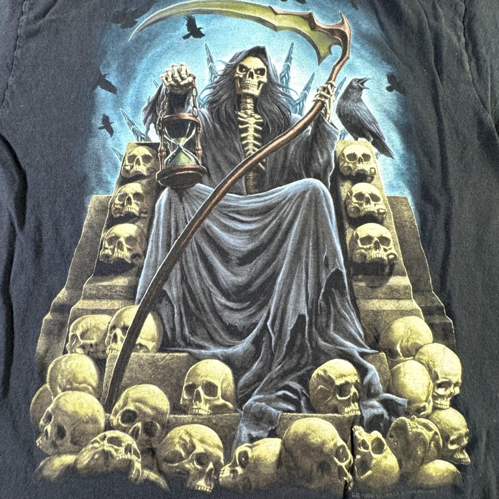 Vintage VINTAGE DOM Shirt Mens Medium Black Gothic Horror Skull Grim Reaper T-Shirt Art 90s Size US M / EU 48-50 / 2 - 2 Thumbnail