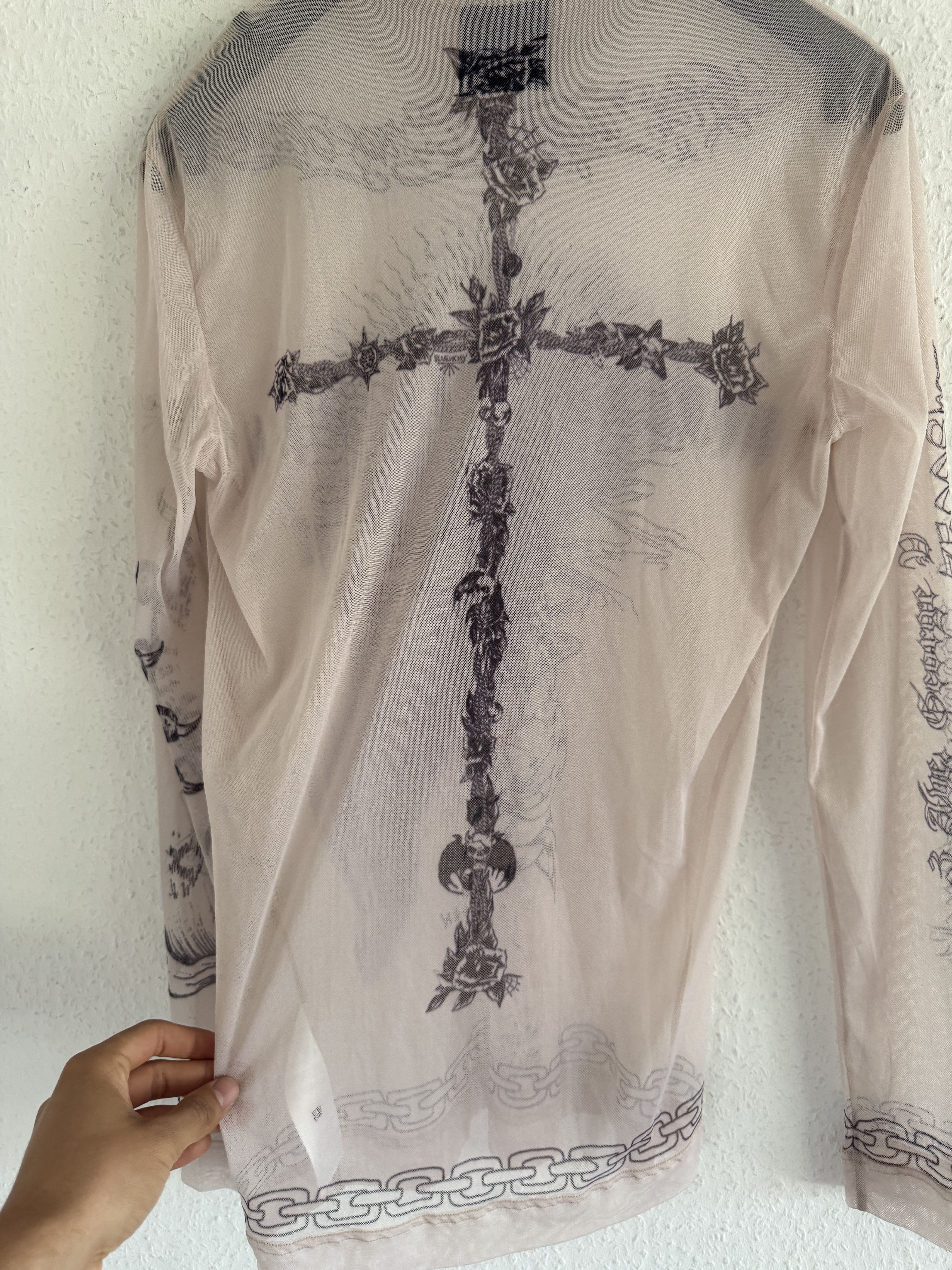 Givenchy sheer long-sleeve tattoo-print t-shirt Size US S / EU 44-46 / 1 - 14 Thumbnail