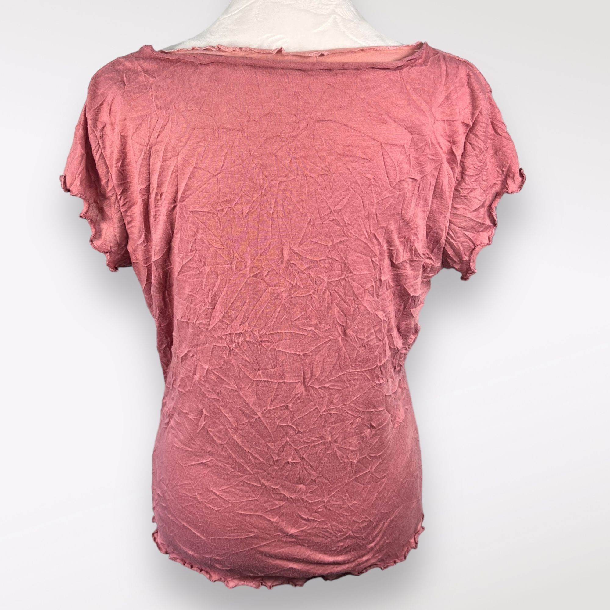 Designer Stamp 10 Short Sleeve Top Layered Crinkled Medium ❗️FLAWED❗️ Size M / US 6-8 / IT 42-44 - 5 Thumbnail