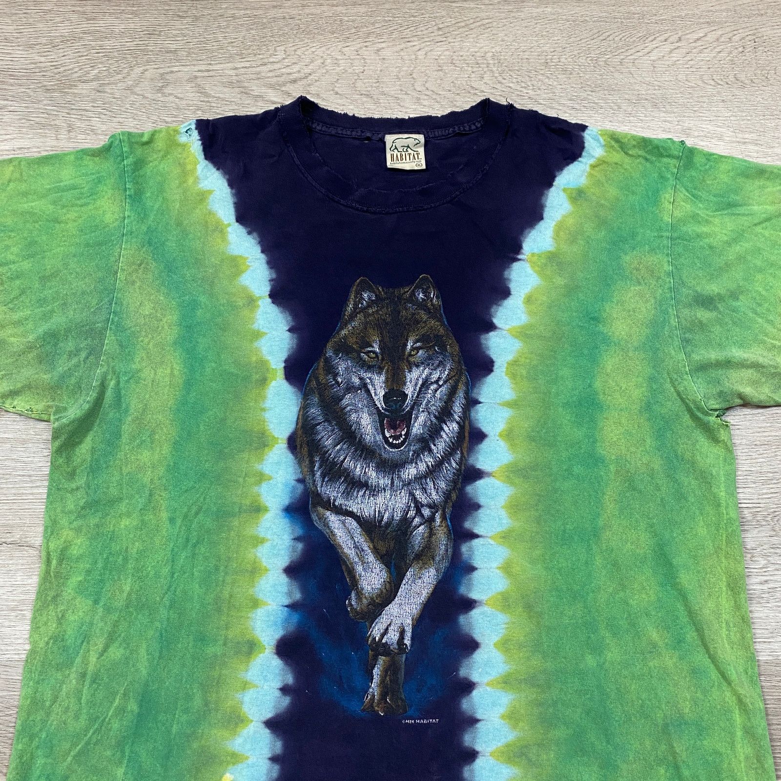 Habitat × Vintage Vintage Habitat Tie Dye Wolf AOP T Shirt Men's XL Grunge Size US XL / EU 56 / 4 - 2 Thumbnail