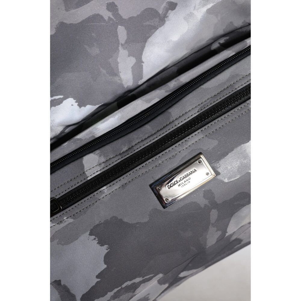 Dolce & Gabbana Dolce & Gabbana Gray Camo Cotton Multiple Compartments Tote Size ONE SIZE - 7 Thumbnail