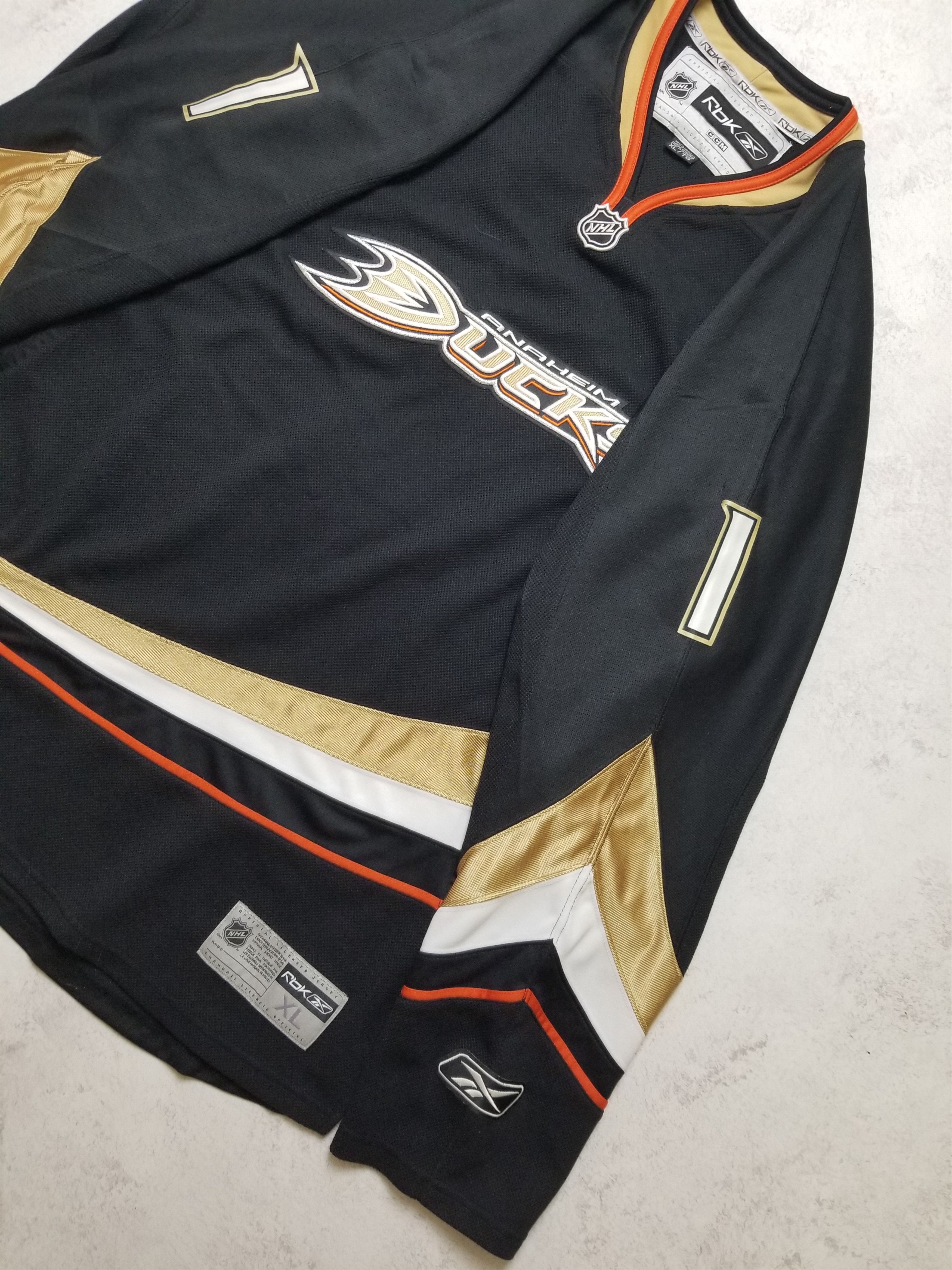 Reebok Anaheim Ducks #1 Jonas Hiller Signed Autographed Jersey Size US XL / EU 56 / 4 - 11 Thumbnail