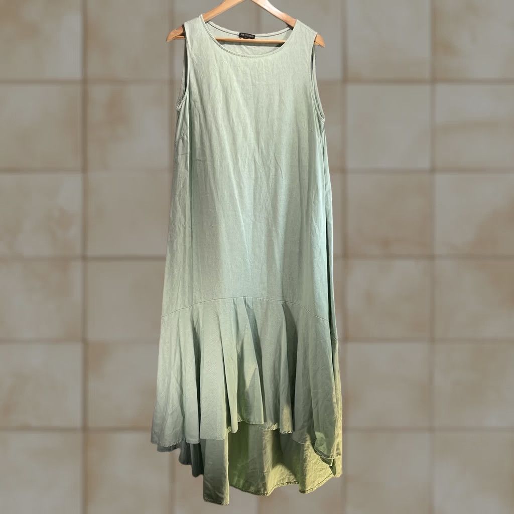 cynthia rowley green linen dress Cynthia Rowley Garden of Eden Dress (US, Alpha, Large, Regular, Regular,  GRNFL) Green at Amazon Women's Clothing store