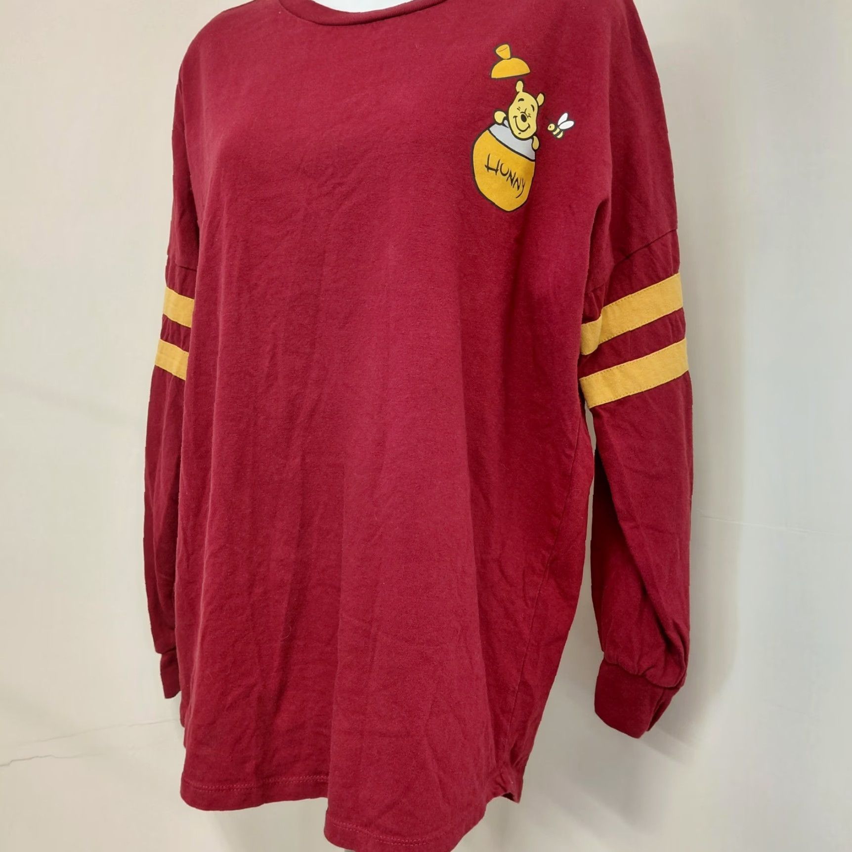 Disney Winnie The Pooh Spirit Jersey Women's Size XSmall Long Sleeve Disney Shirt Red 100% Cotton Size XS / US 0-2 / IT 36-38 - 2 Thumbnail