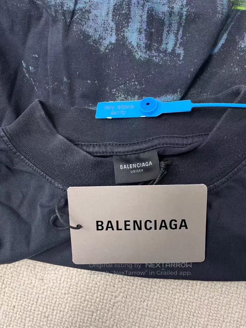 Balenciaga Balenciaga Faded Round Neck Printed Short Sleeve T-Shirt Size M / US 6-8 / IT 42-44 - 5 Thumbnail