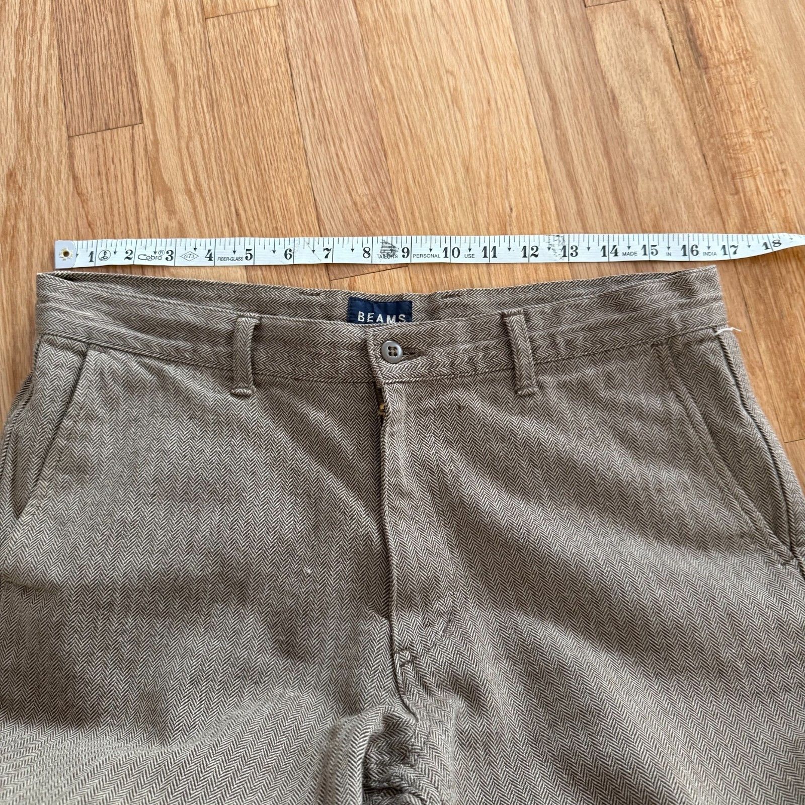 Beams Plus Beams Plus Tan Herringbone Woven Trousers Size US 32 / EU 48 - 4 Thumbnail