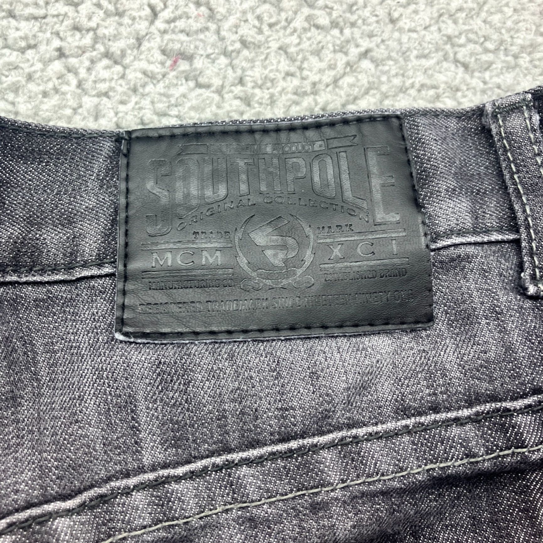 Southpole VINTAGE SouthPole Jeans Mens 32x30 Black Relaxed Straight Leg Skater Y2K Faded Size US 36 / EU 52 - 7 Thumbnail