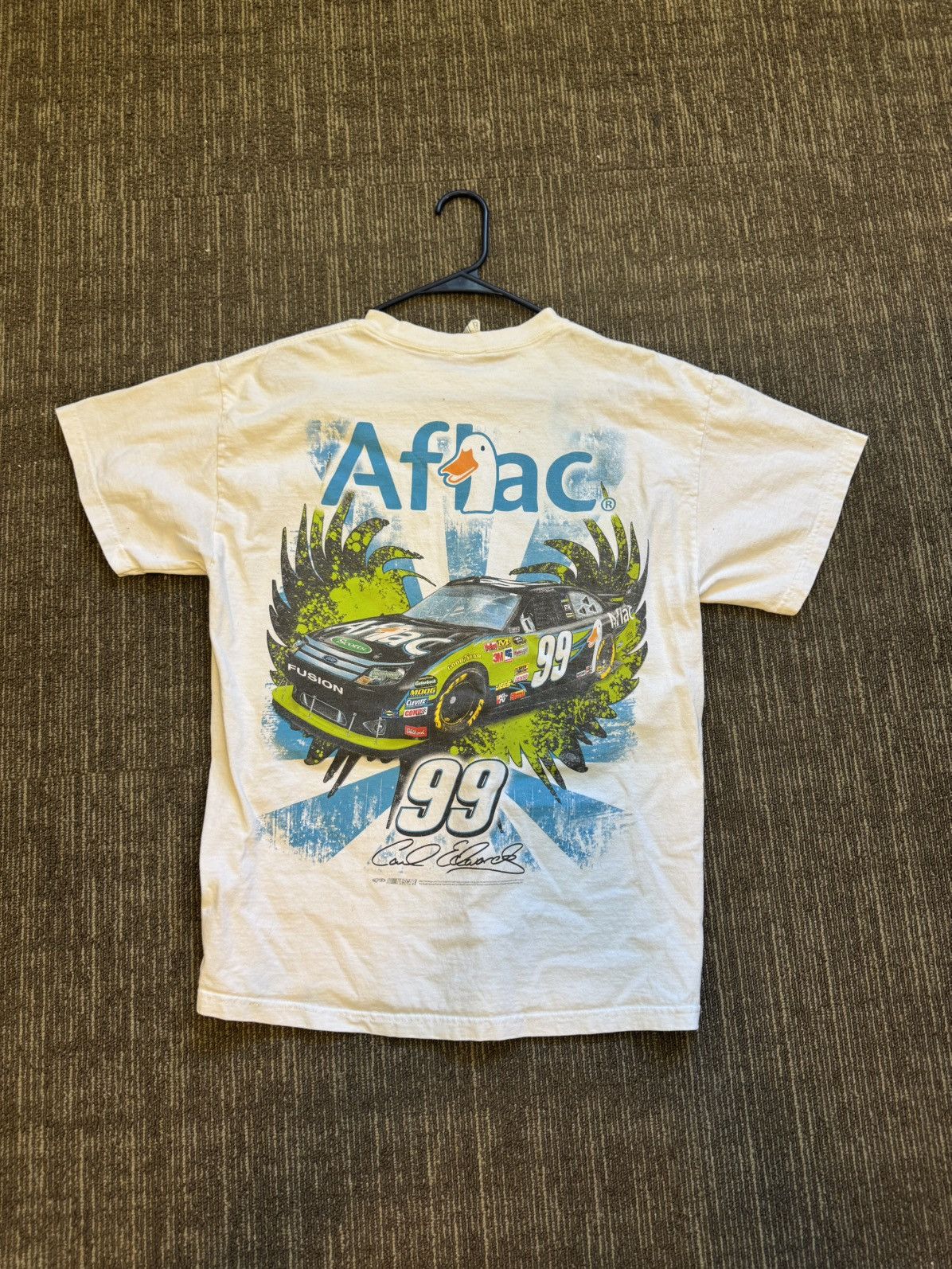 Delta Carl Edwards Aflac Racing white T-shirt Size US L / EU 52-54 / 3 - 2 Thumbnail
