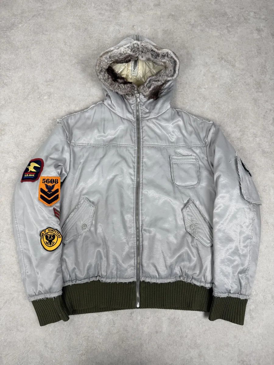 Dolce & Gabbana AW2004 Dolce & Gabbana Grey Aviator Patchwork Bomber Jacket Size US M / EU 48-50 / 2 - 1 Thumbnail