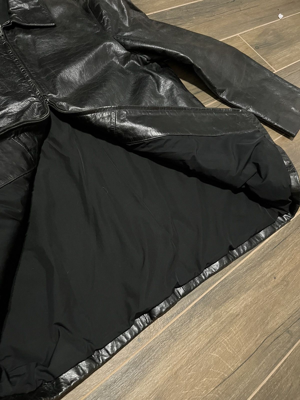 Hugo Boss × Vintage Vintage 90s Hugo Boss Calfskin Leather Coat Size US L / EU 52-54 / 3 - 4 Thumbnail