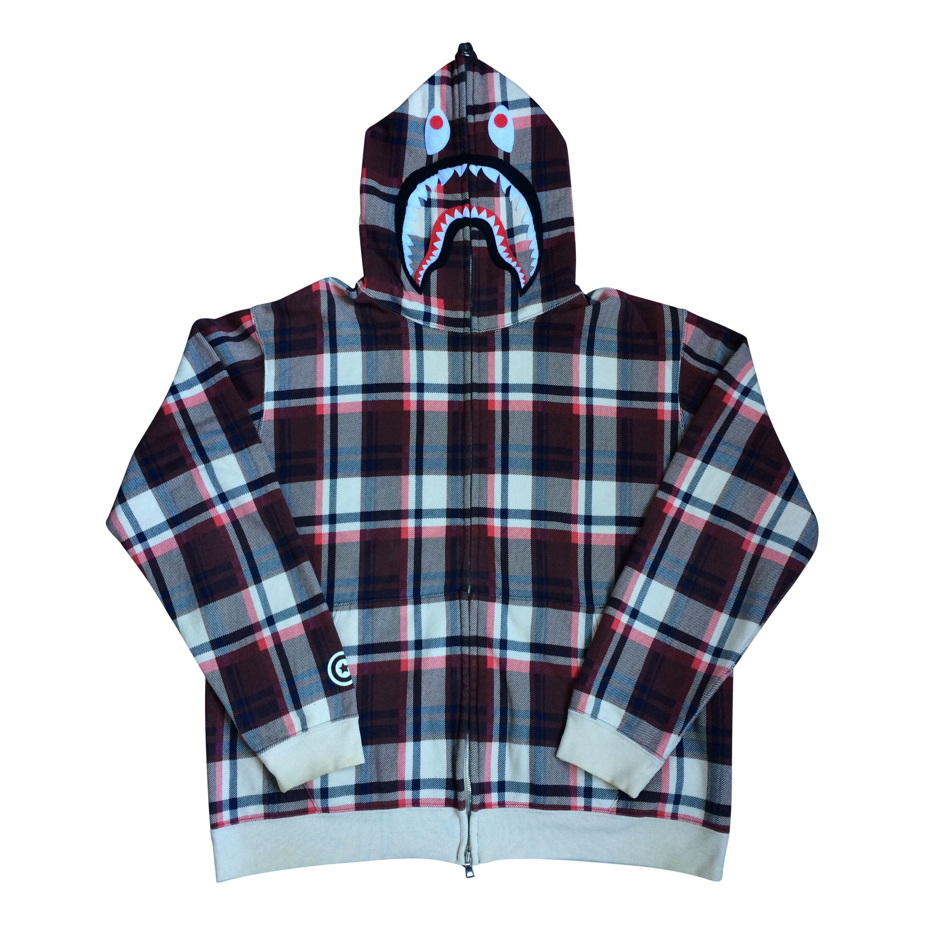 Bape Bape Plaid Check Full Zip Hoodie | Grailed