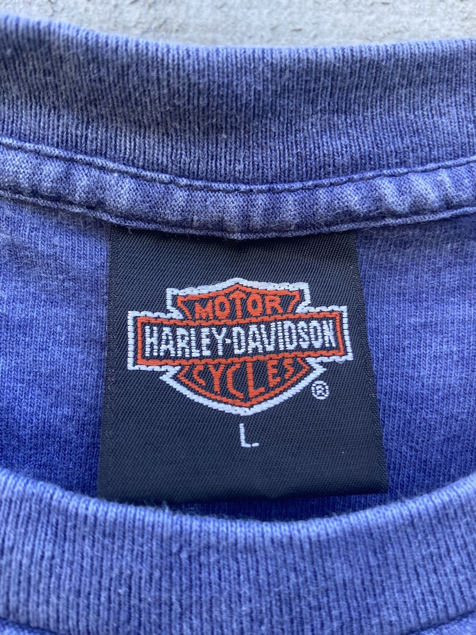 Harley Davidson Harley Davidson Blue Stonewashed Vintage Pocket Tee Large L Size US L / EU 52-54 / 3 - 2 Thumbnail