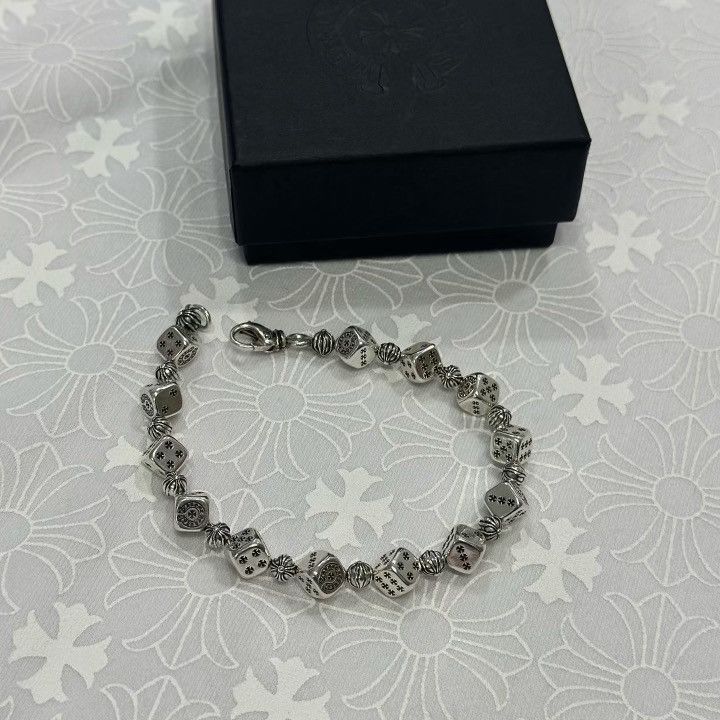 image of Chrome Hearts Dice Bead Bracelet 8Inch in Black, Men's