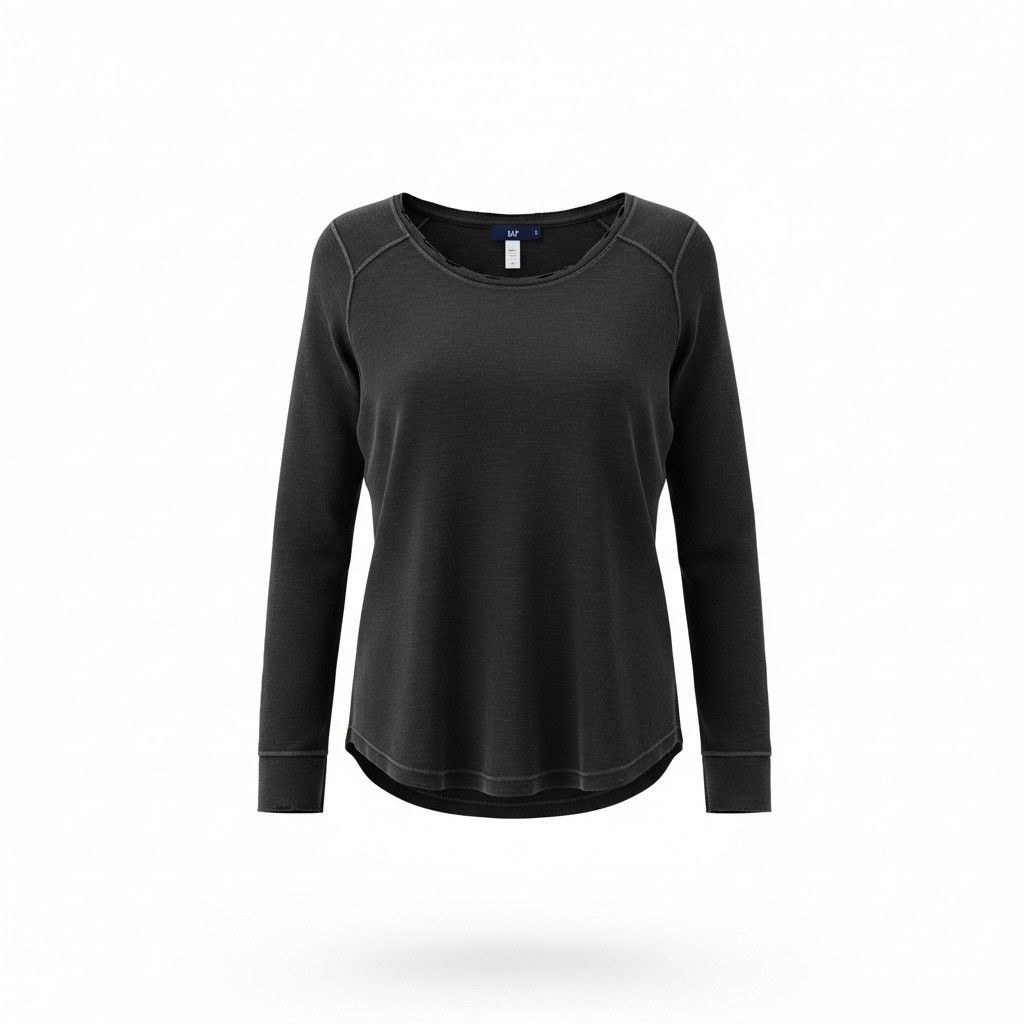 Gap Gap Women’s Black Long Sleeve Scoop Neck Top Size Small Size S / US 4 / IT 40 - 1 Thumbnail