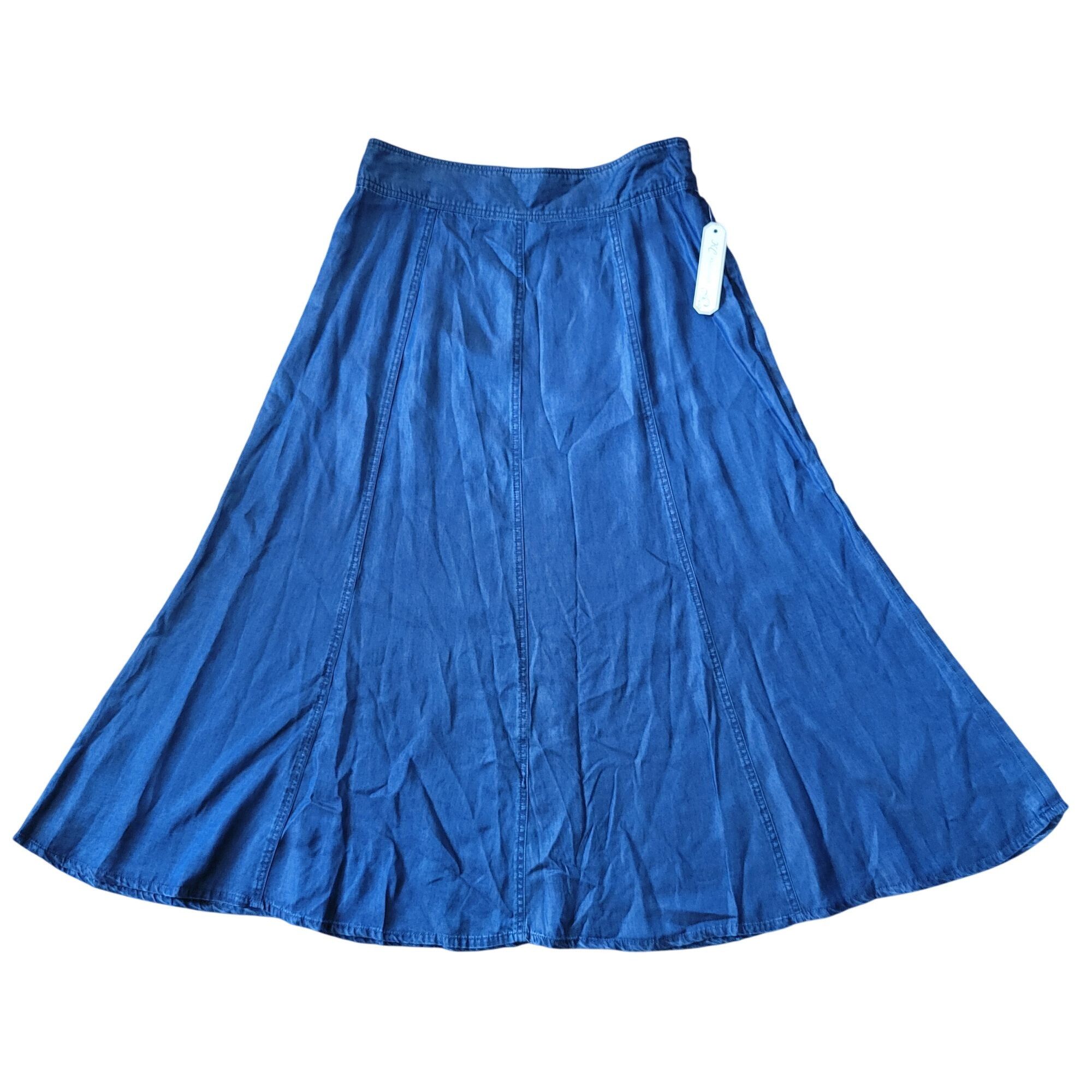 Vintage KC Khakis Co Blue Full Length Lightweight Jean Denim Skirt 8 Size 30" / US 8 / IT 44 - 1 Thumbnail