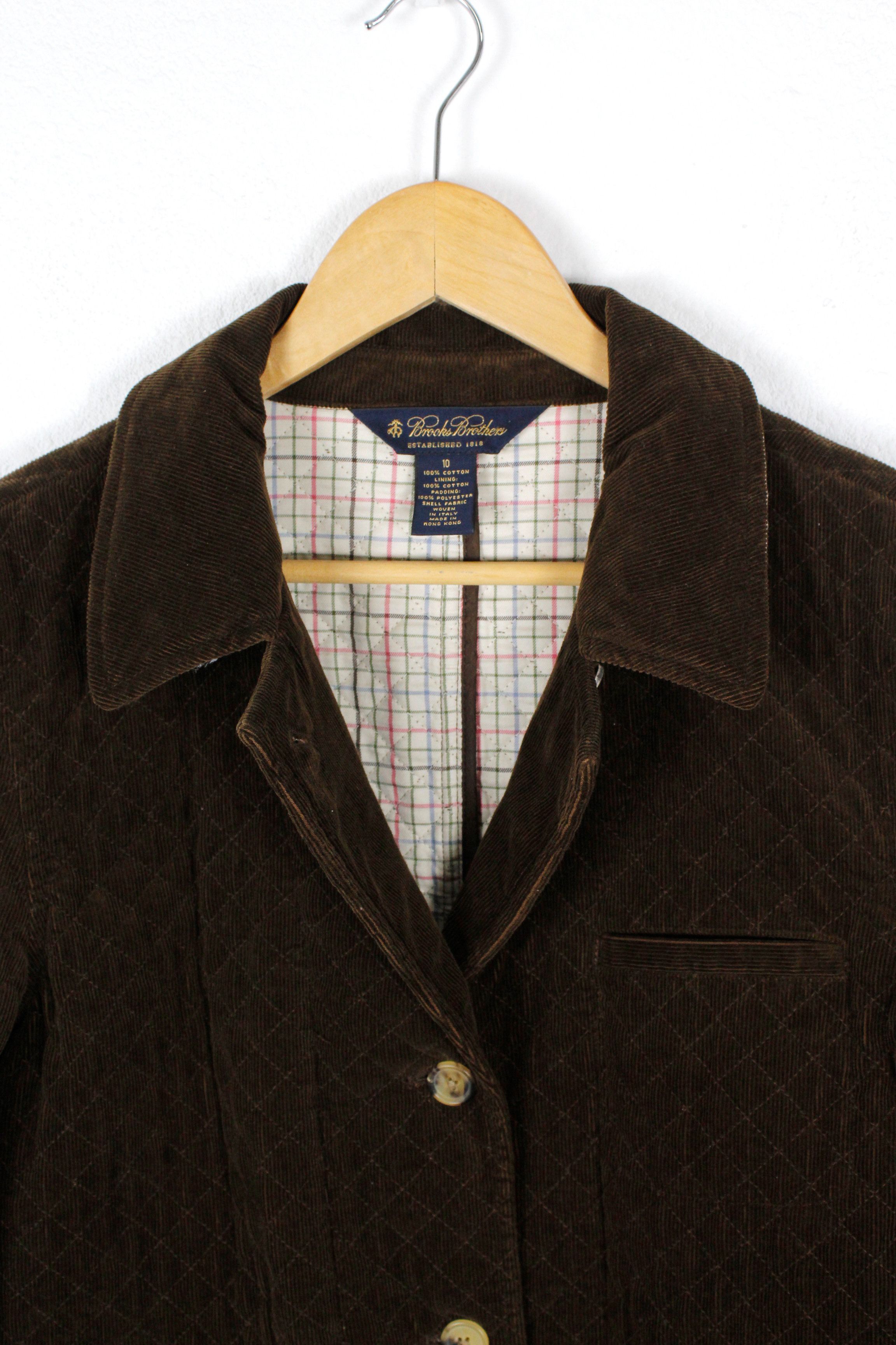 Brooks Brothers × Vintage Womens Brooks Brothers Brown Velvet Quilted Jacket Size L / US 10 / IT 46 - 5 Thumbnail