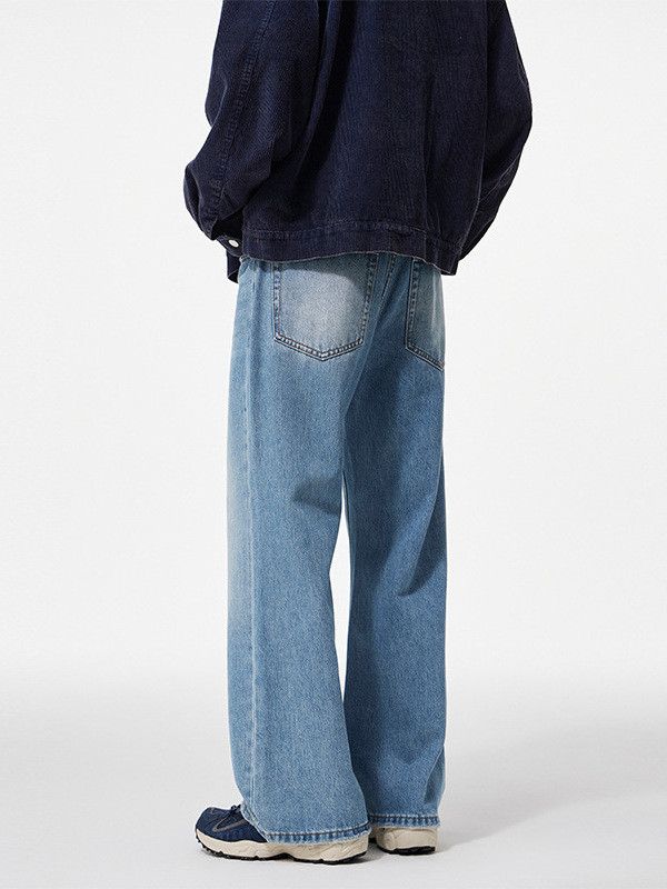 Japanese Brand Men's distressed cleanfit loose wide-leg casual flared jeans Size US 32 / EU 48 - 4 Thumbnail
