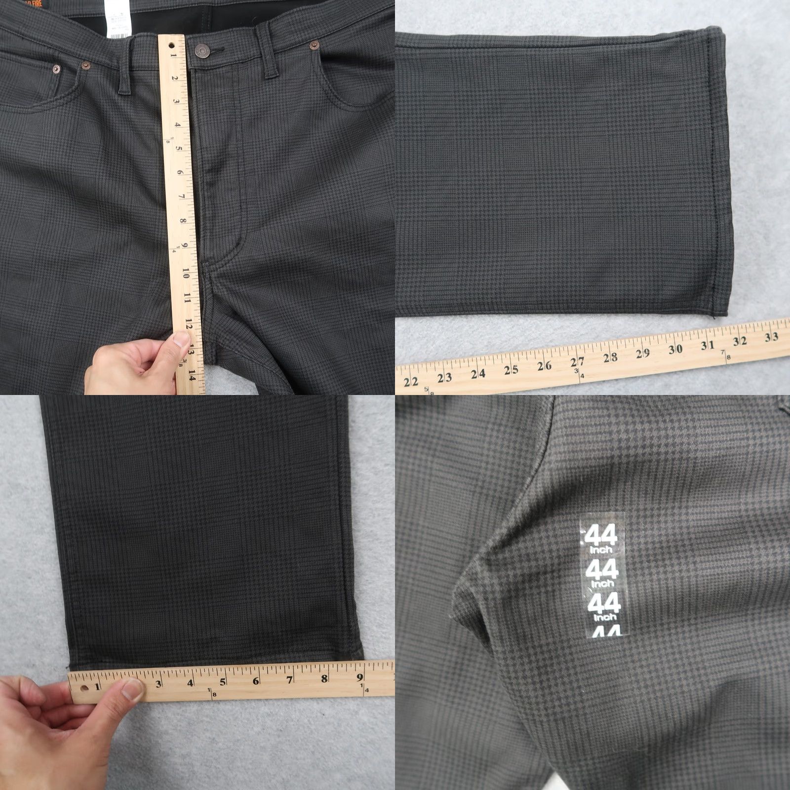 Edwin VINTAGE Edwin WILD FIRE 403 Men's Black Shepherd Check Plaid Cotton Blend 5-Pocket Pants 44x31.75 NWT Japan 90s Work Mens Size US 44 / EU 60 - 9 Thumbnail