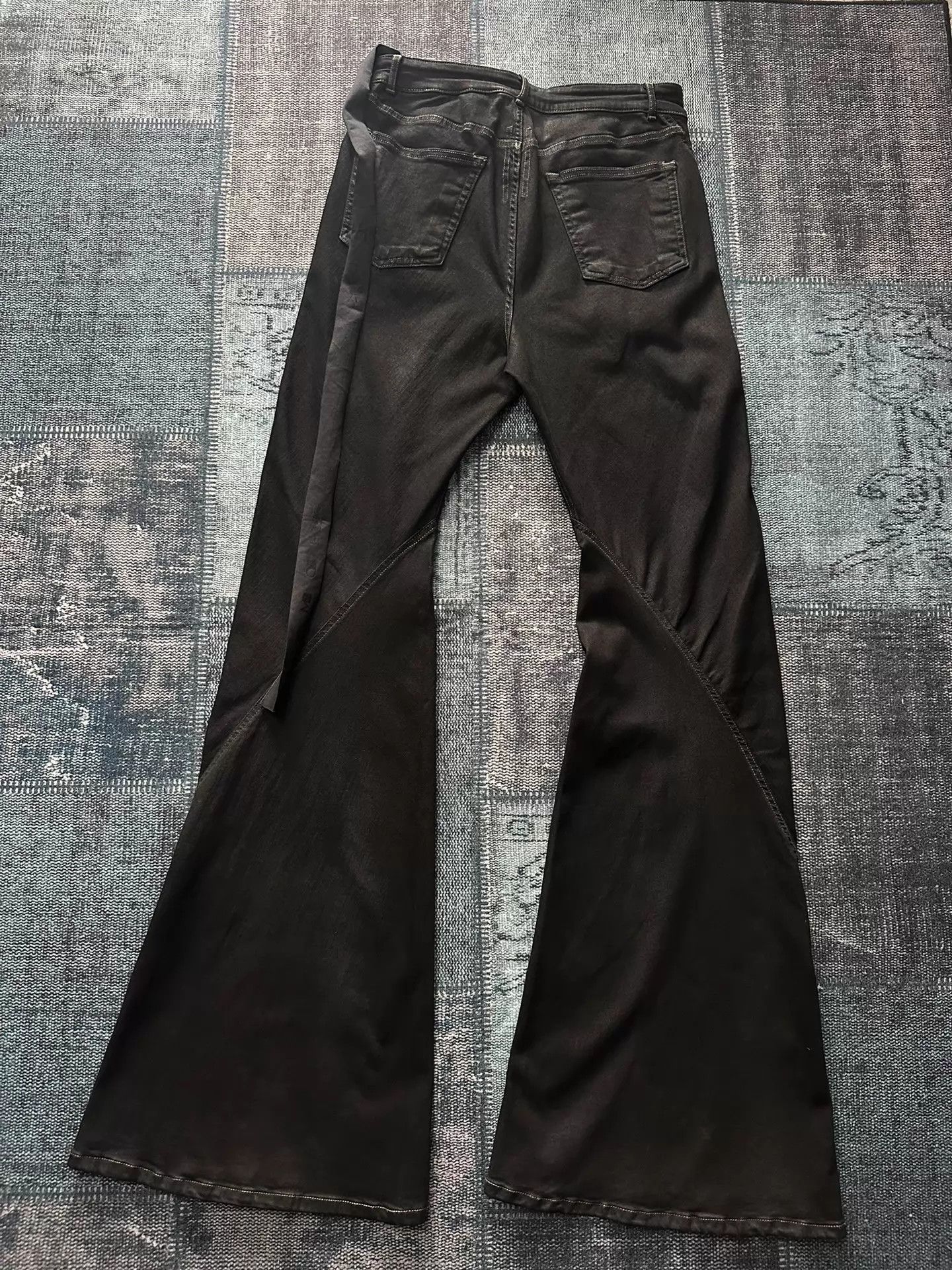 Rick Owens Rick Owens Bootcut Waxed Black Denim OG No Straps Size US 34 / EU 50 - 4 Thumbnail