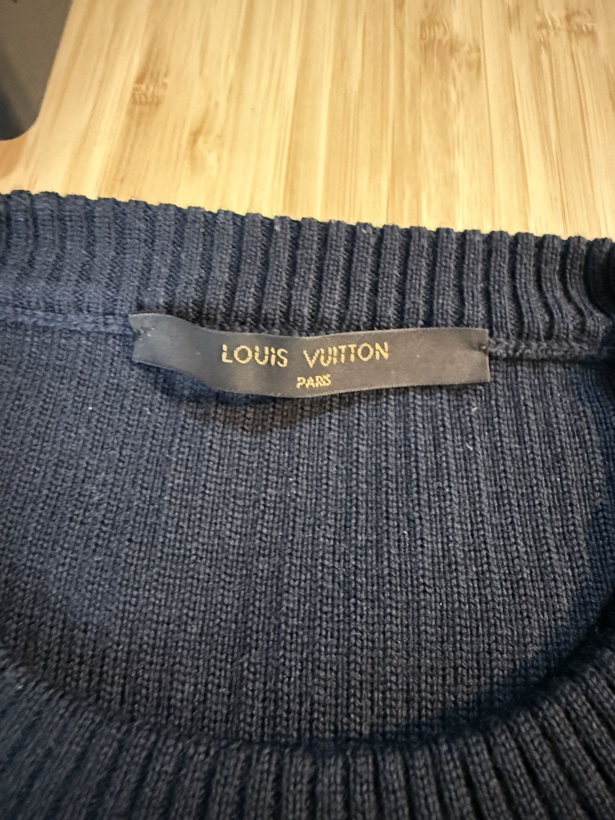 Louis Vuitton Louis Vuitton Navy Laine Wool Knit Sweater Size US L / EU 52-54 / 3 - 2 Thumbnail