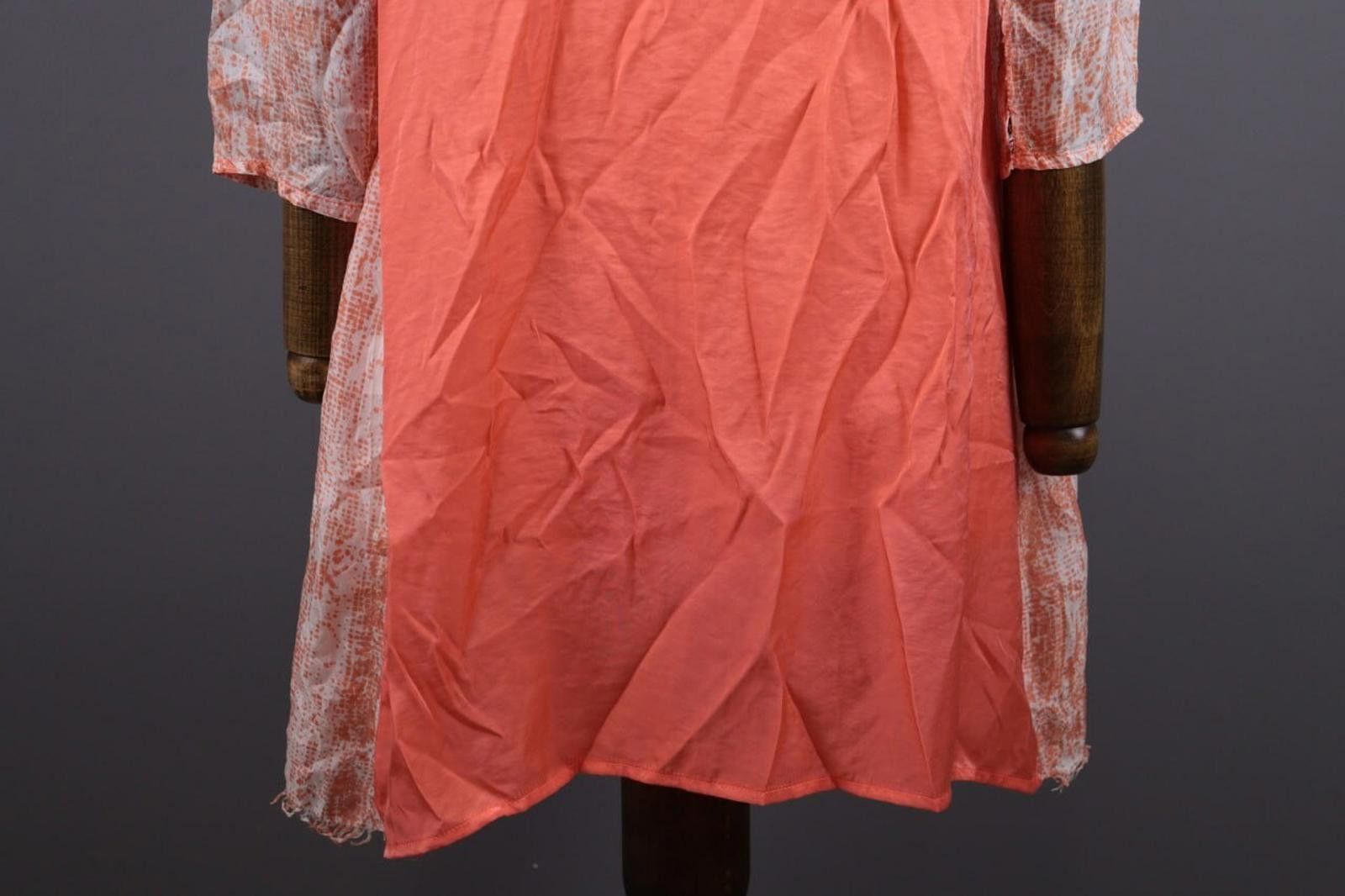 Designer Save The Queen Orange Abstract Silk Shirt Blouse Size S Size S / US 4 / IT 40 - 8 Thumbnail