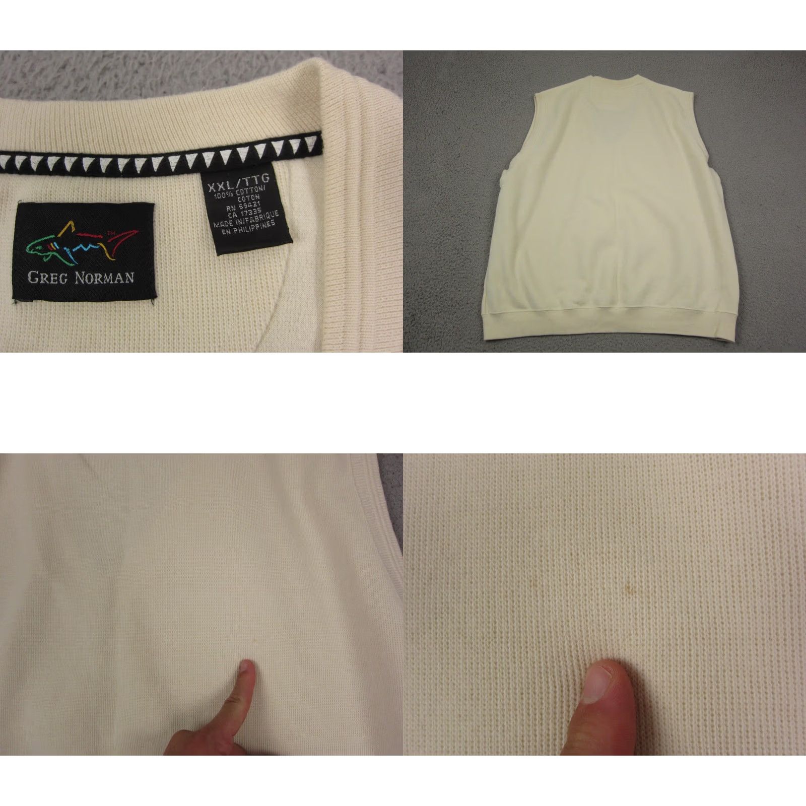 Vintage VINTAGE Greg Norman Vest Mens 2XL XXL Creme Cotton Golf Knit V-Neck Size US XXL / EU 58 / 5 - 8 Thumbnail