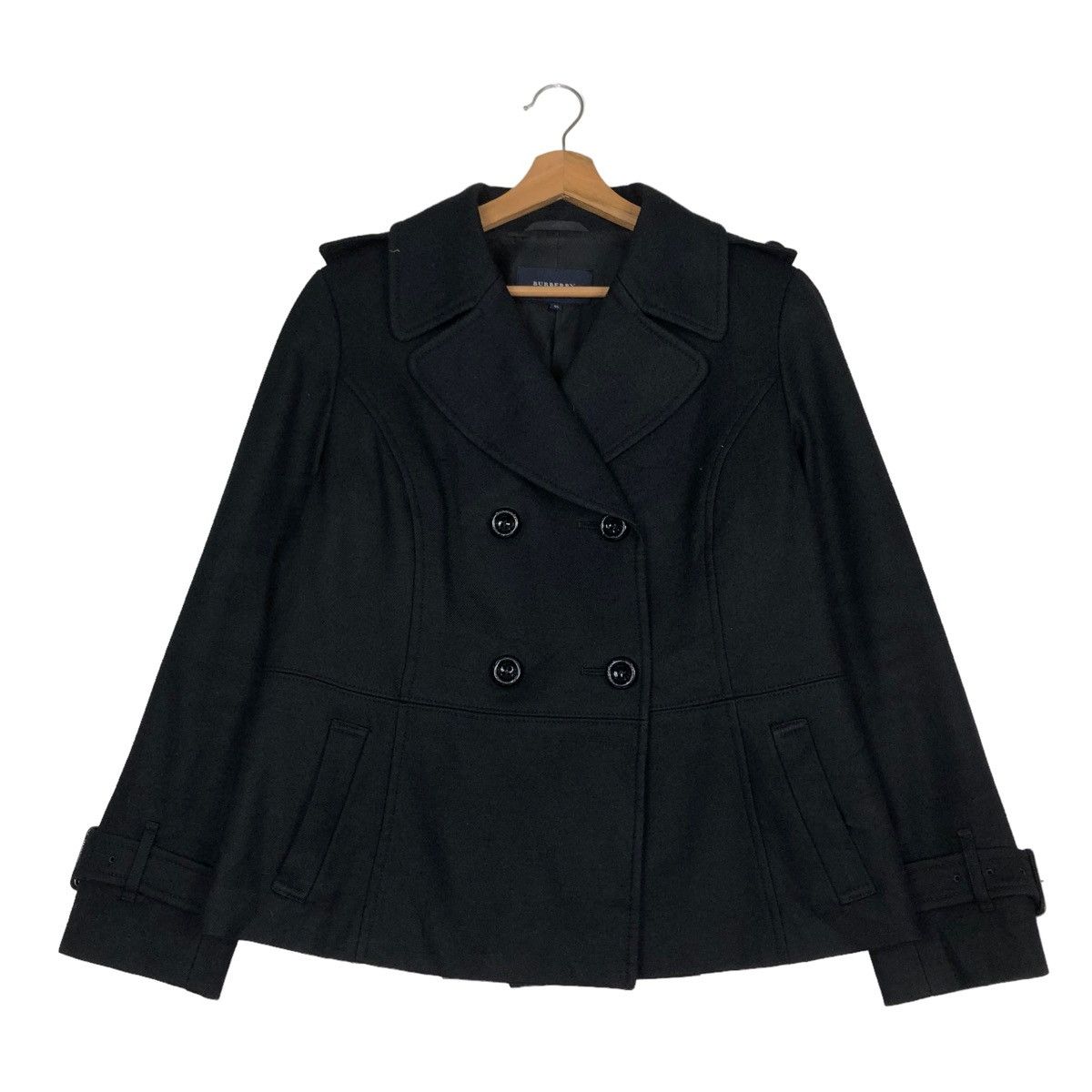 Burberry 🔥VINTAGE CROPPED BIKER JACKET BURBERRY LNDON DOUBLE BREAST Size M / US 6-8 / IT 42-44 - 1 Thumbnail