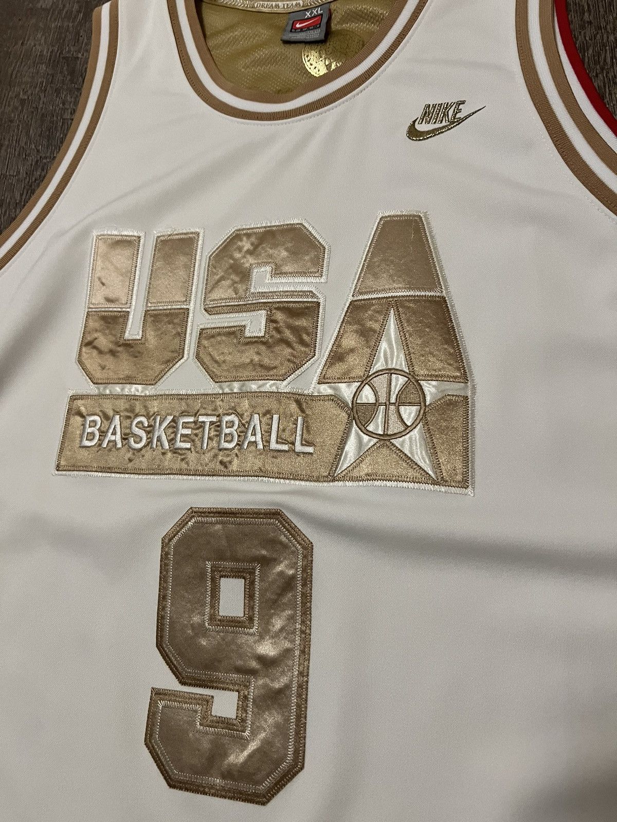 Jordan Brand × Nike × Vintage Vintage Nike Michael Jordan Dream Team Olympics Gold Jersey Size US XXL / EU 58 / 5 - 2 Thumbnail