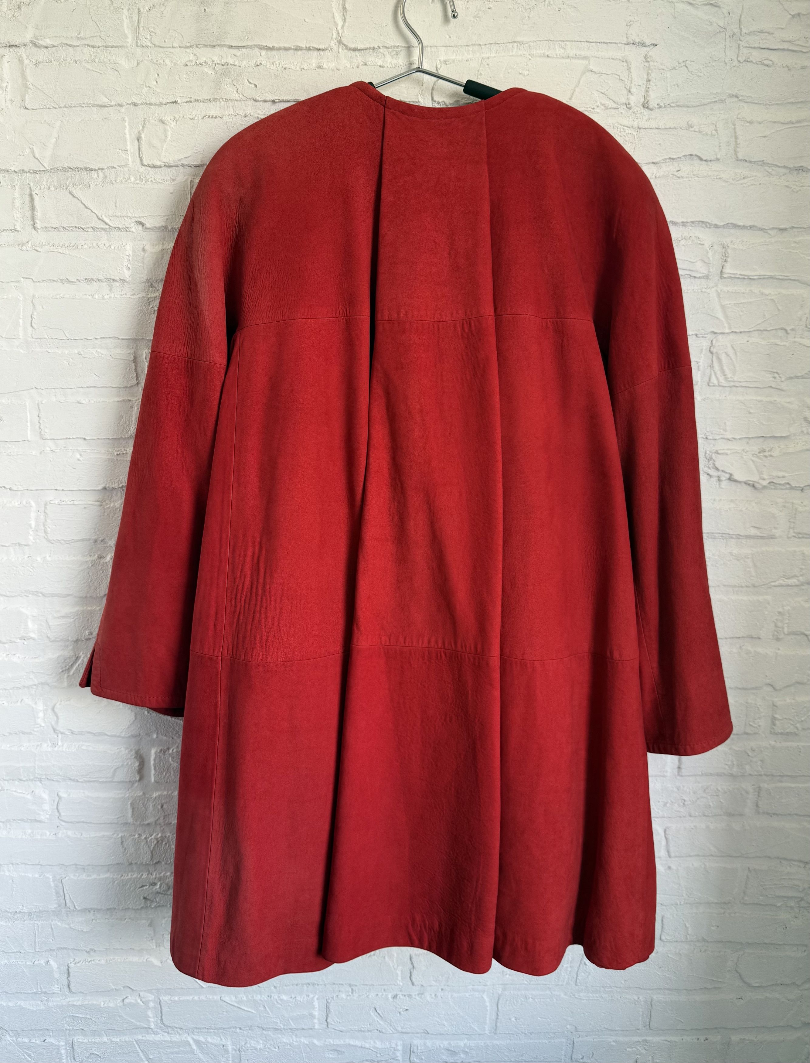 Gianfranco Ferre Vintage 80s Gianfranco Ferre red leather cape jacket Size ONE SIZE - 11 Thumbnail