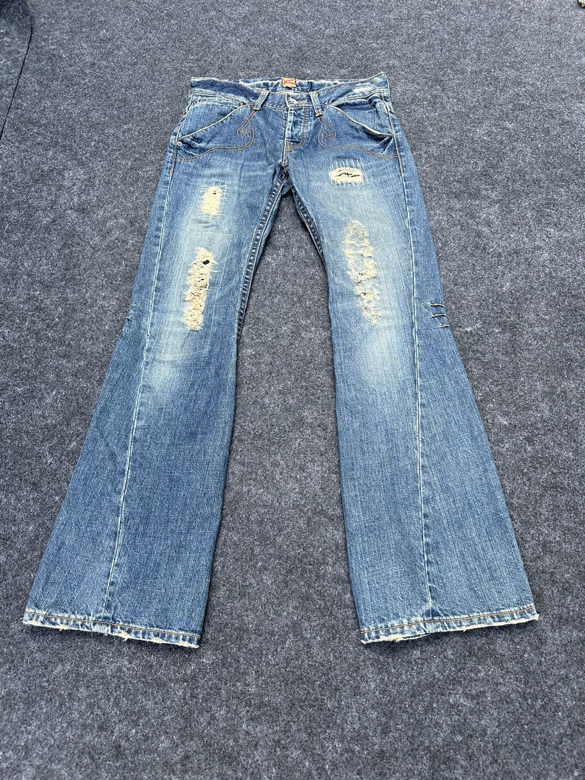 JACKROSE 90s Jackrose by Sanko.Co Flare Distressed Denim 31x33 D18 Size US 31 - 2 Thumbnail