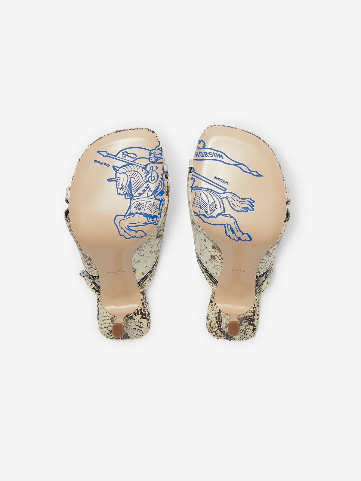 Burberry Burberry Python Print Leather Peep Sandals Size US 8 / IT 38 - 5 Thumbnail