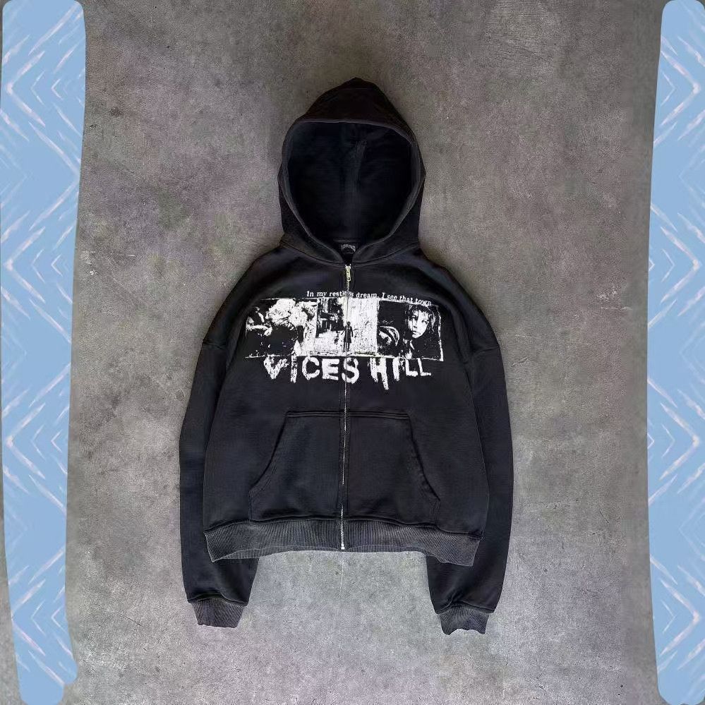 Vintage Black Zip-Up Hoodie Size US M / EU 48-50 / 2 - 1 Thumbnail