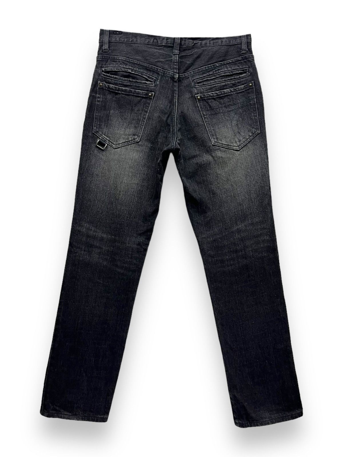 Issey Miyake FYE🔥Vintage TETE HOMME Studded Hook Slim Fit Black Denim Size US 29 - 3 Thumbnail