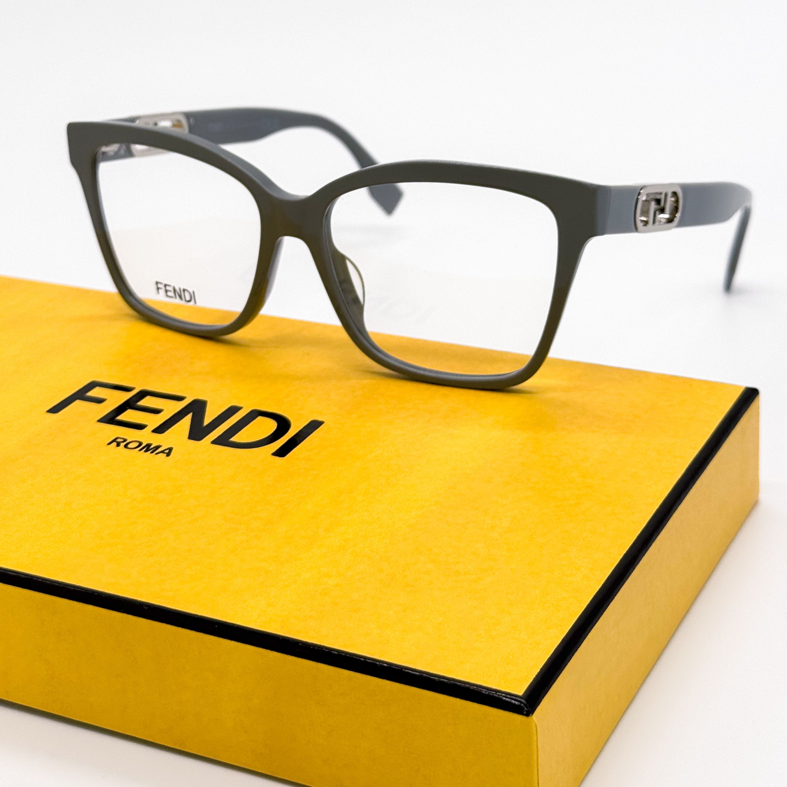 Fendi NEW FENDI FE50025I 020 SHINY GREY UNISEX EYEGLASSES FENDI Size ONE SIZE - 1 Thumbnail
