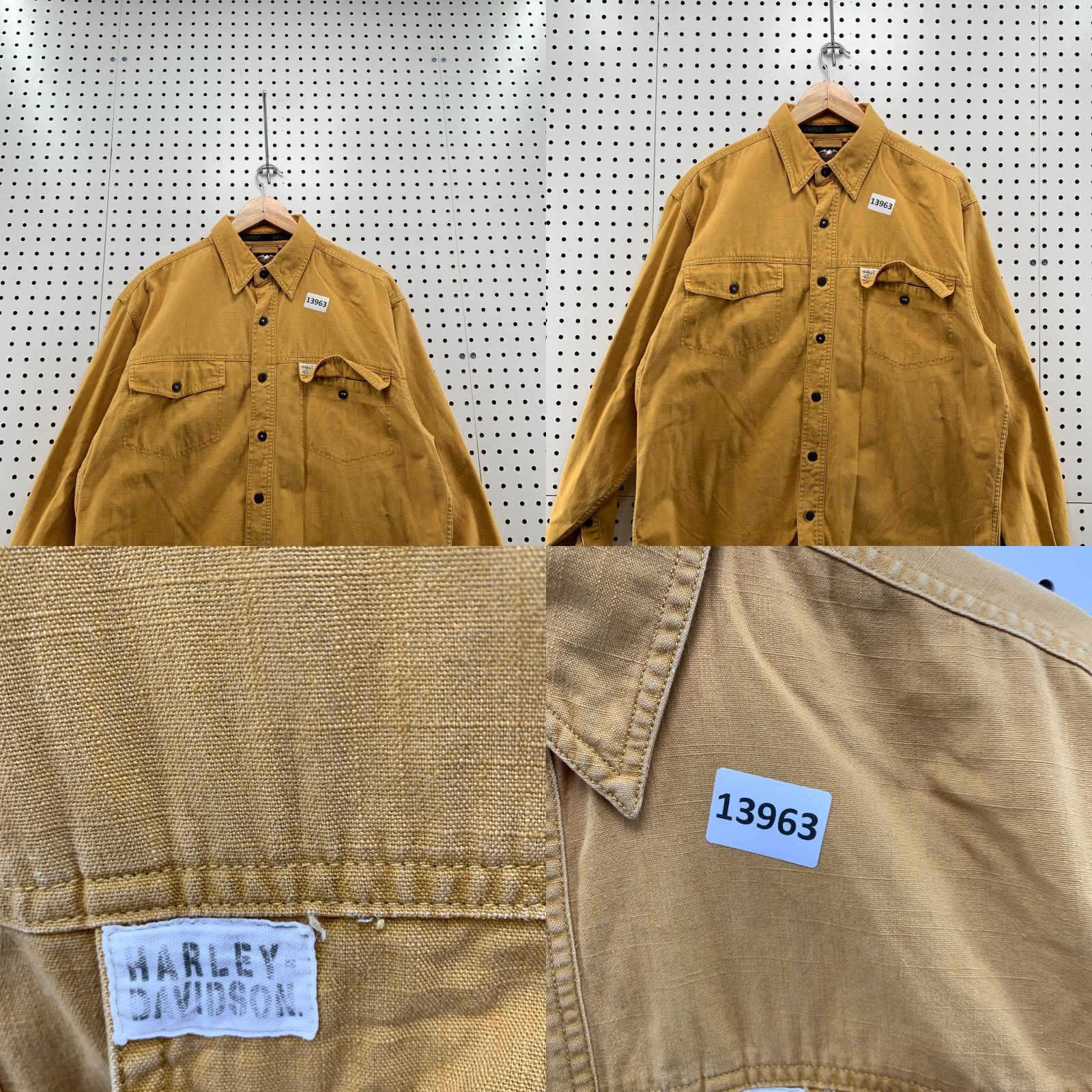 Harley Davidson VINTAGE Harley-Davidson Shirt Brown Tan Button Down Back Spellout Size Medium Size US M / EU 48-50 / 2 - 8 Thumbnail