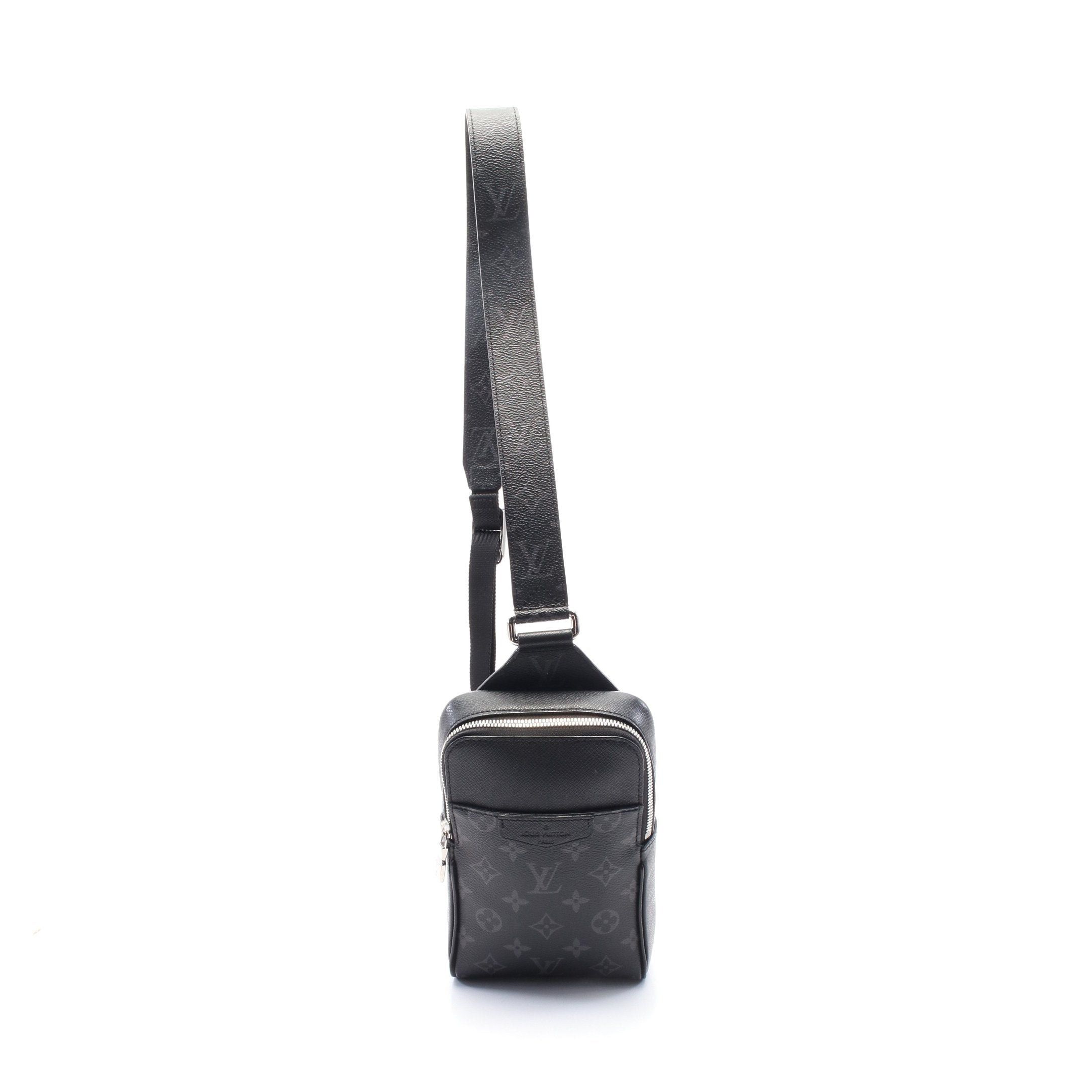 Louis Vuitton Outdoors Sling Bag Taigarama Noir Body Leather Black, Men's