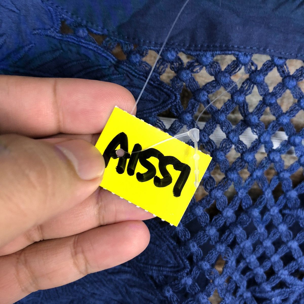Hiroko Koshino Homme × Homespun Knitwear × Japanese Brand Hiroko Bis koshino Blue Knitwear crochet meshnet #A1557 Size M / US 6-8 / IT 42-44 - 12 Thumbnail