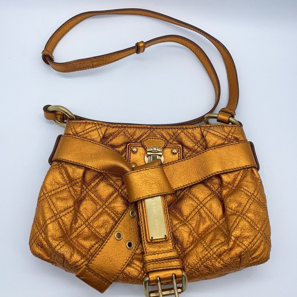 Marc Jacobs MARC JACOBS Quilted Kristina Metallic Orange Crossbody Bag Size ONE SIZE - 13 Thumbnail