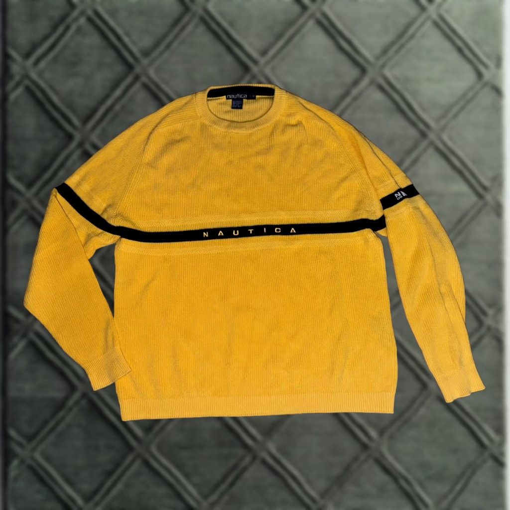Nautica VINTAGE Nautica Sweater Men's L Yellow Spell Out Size US L / EU 52-54 / 3 - 1 Thumbnail