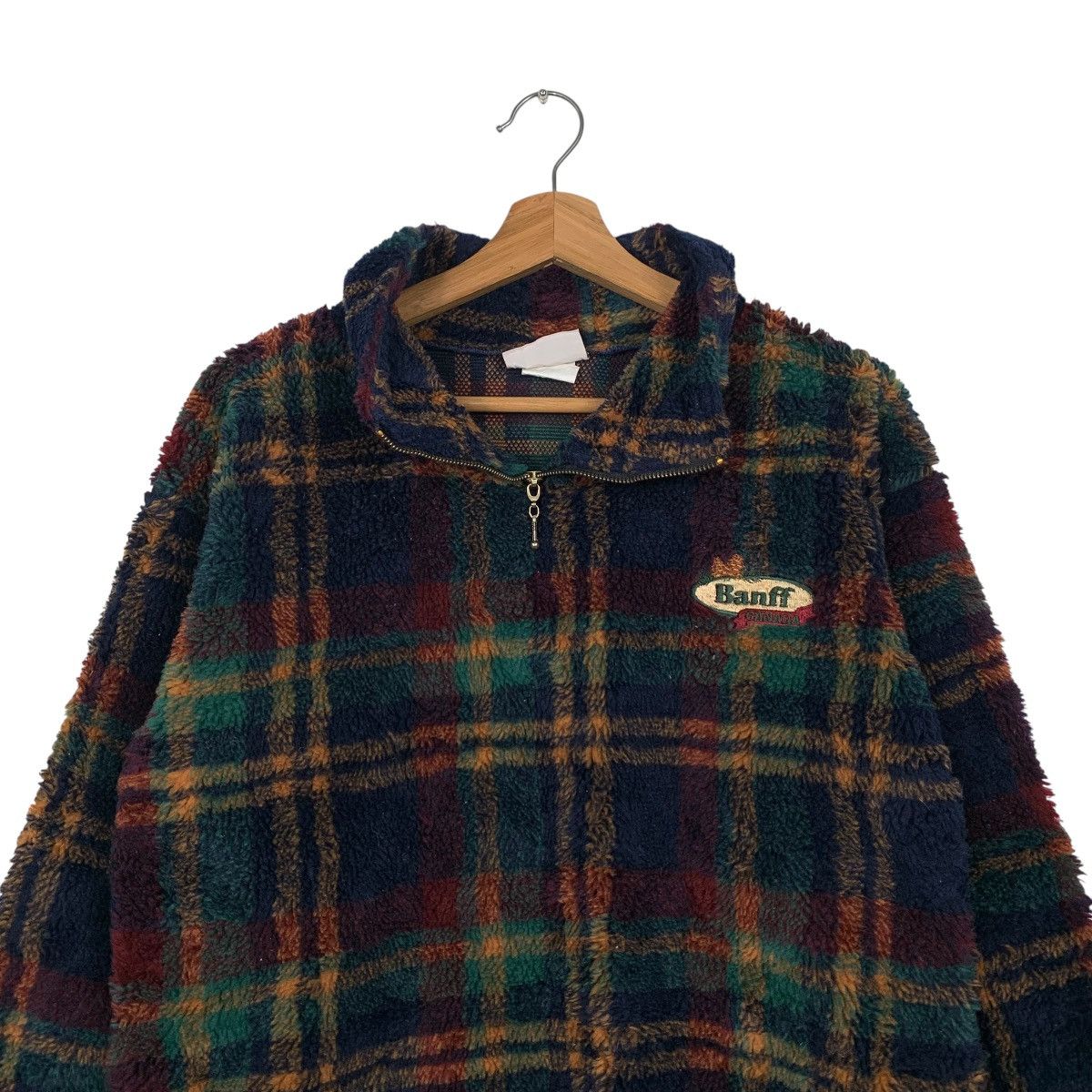 Vintage BANFF CANADA Tartan Turtleneck Pullover Fleece #1673-C74 Size US XS / EU 42 / 0 - 10 Thumbnail
